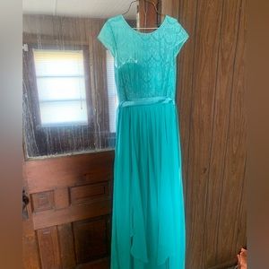 Spa green Azazie dress
